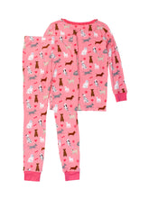 Load image into Gallery viewer, Girls Bamboo Viscose Puppy Playtime Ruffle Pajama Set