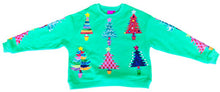 Load image into Gallery viewer, Kids Green Colorblock Trees Sweatshirt