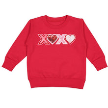 Load image into Gallery viewer, XOXO Sequin Patch Valentine&#39;s Day Sweatshirt - Kids Crewneck