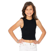 Load image into Gallery viewer, Girls Ribbed Crop Tank Top