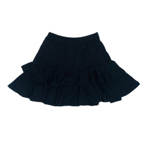 JUDY Blk 2 Tier Skirt Black Rayon Spandex