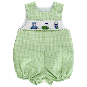 Green Check Golf Short Infant Bubble
