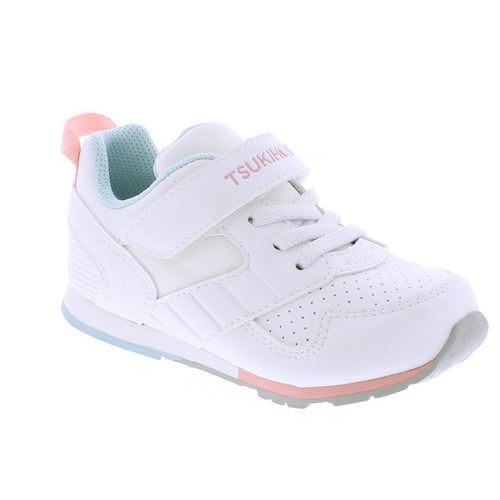 Tsukihoshi White & Pink Racer Sneakers