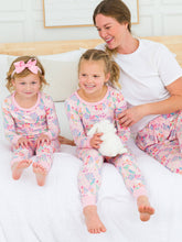 Load image into Gallery viewer, Girls Bunny and Friends Bamboo Viscose Ruffle Long Sleeve Pajama Set