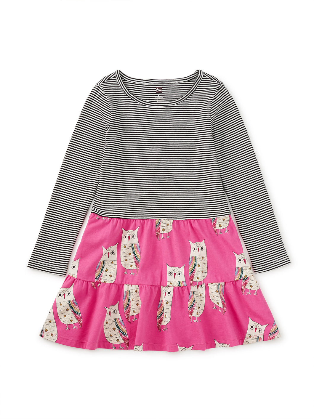 Rainbow Eagle Owl Tiered Skirted Twirl Dress