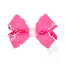 Load image into Gallery viewer, Mini Moonstitch Grosgrain Hair Bow with Contrasting Wrap