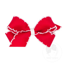 Load image into Gallery viewer, Mini Moonstitch Grosgrain Hair Bow with Contrasting Wrap