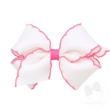 Load image into Gallery viewer, Mini Moonstitch Grosgrain Hair Bow with Contrasting Wrap