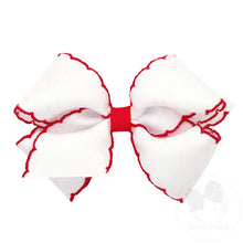 Load image into Gallery viewer, Mini Moonstitch Grosgrain Hair Bow with Contrasting Wrap