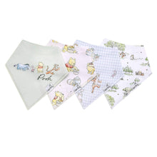 Load image into Gallery viewer, 4 Pack Baby Bandana Bibs - Hundred Acre Wood