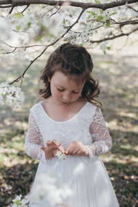 Juliette White Lace Flower Girl Communion Dress