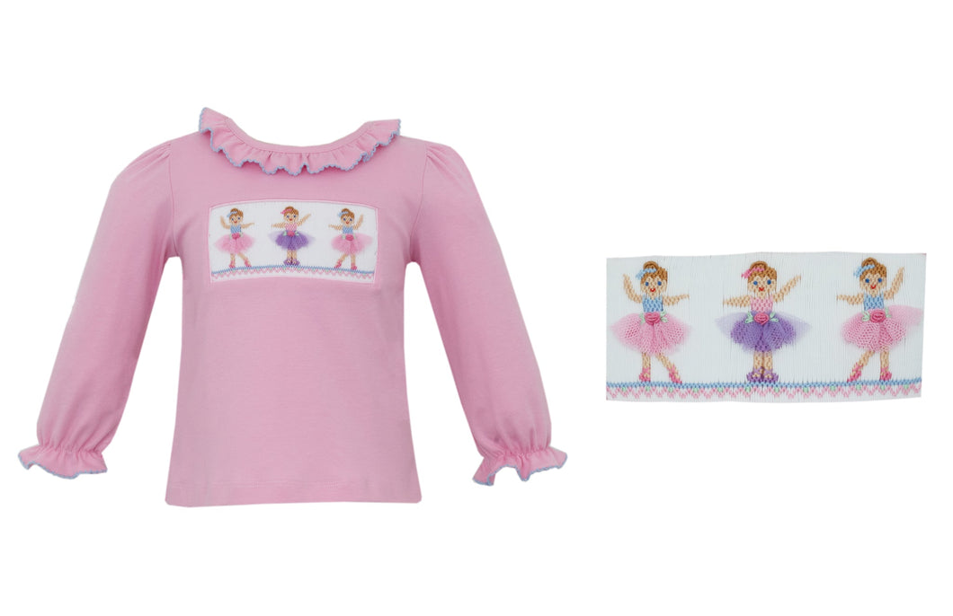 Pink Knit Long Sleeve Ballerina T-Shirt