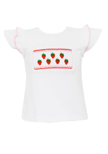 Strawberries- White Knit Girl's T-Shirt