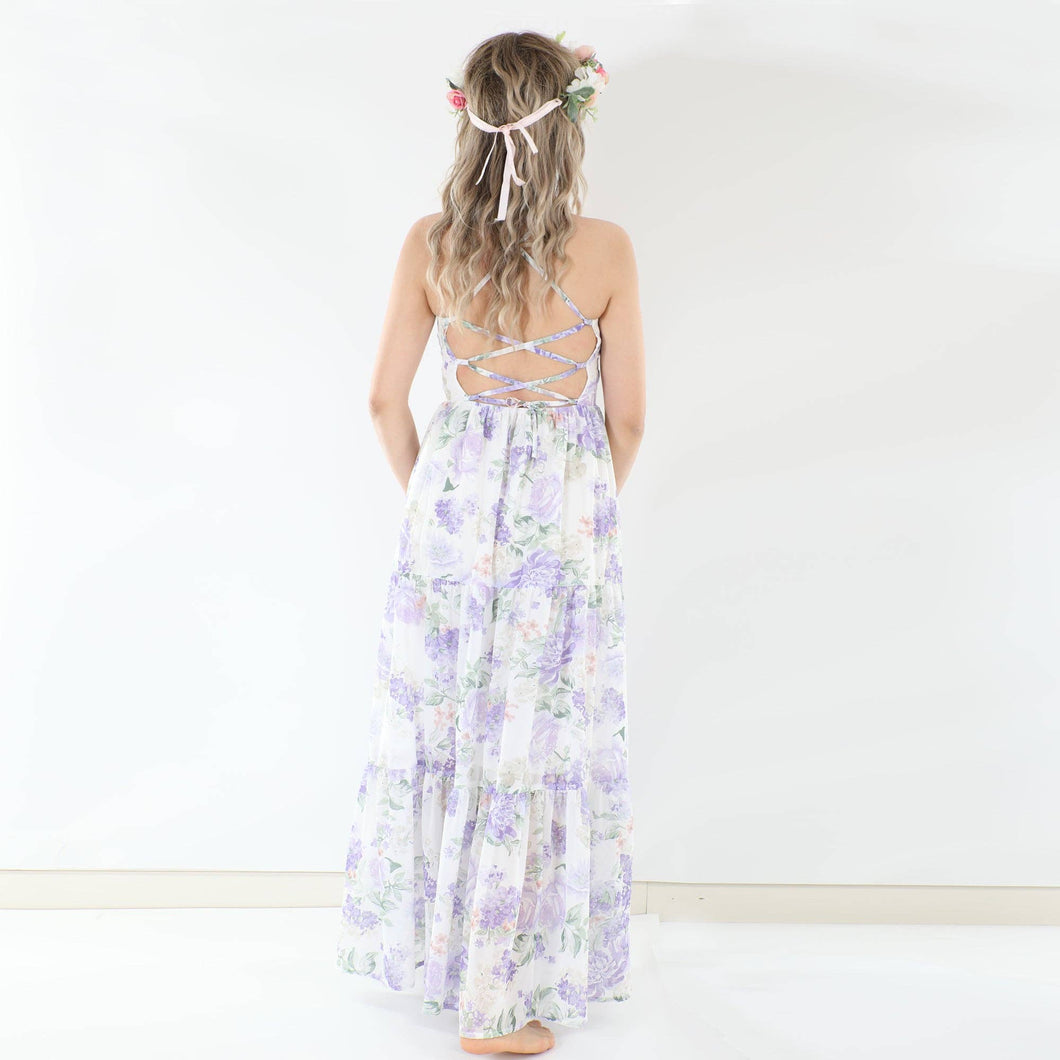 Savannah Girls Lilac Maxi Dress