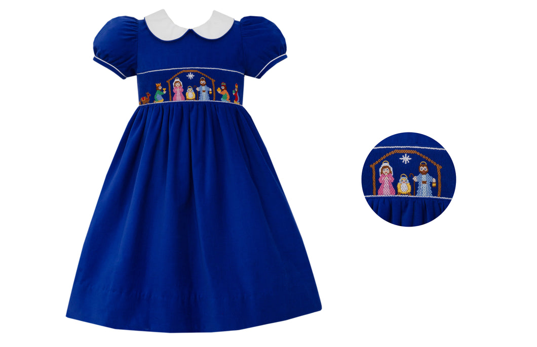 Nativity Royal Blue Corduroy Dress