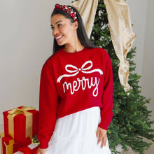 Load image into Gallery viewer, Merry Bow Christmas Women's Sweater - Mommy and Me