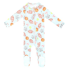 Load image into Gallery viewer, Zip-Up Footie Pajama - Sports Medley