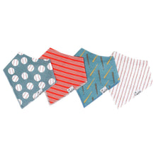 Load image into Gallery viewer, 4 Pack Baby Bandana Bibs - Slugger