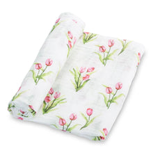 Load image into Gallery viewer, Tulip Garden Baby Swaddle Blanket