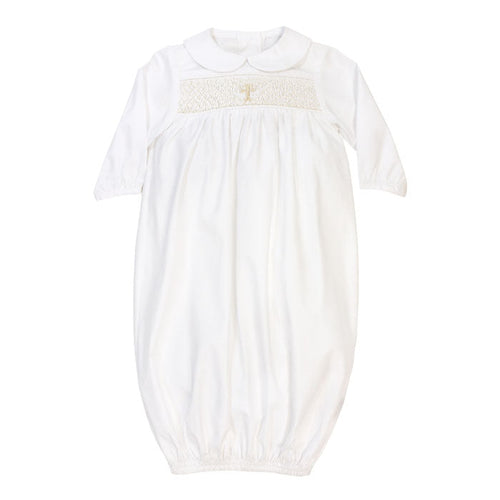 Boys Ivory Long Sleeve  Christening Gown