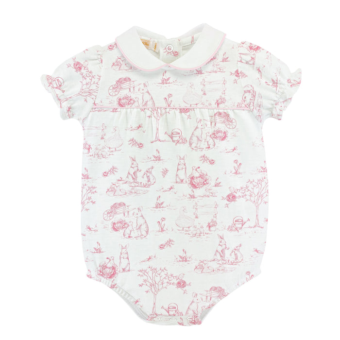 Pink Toile Bunny Printed Bubble