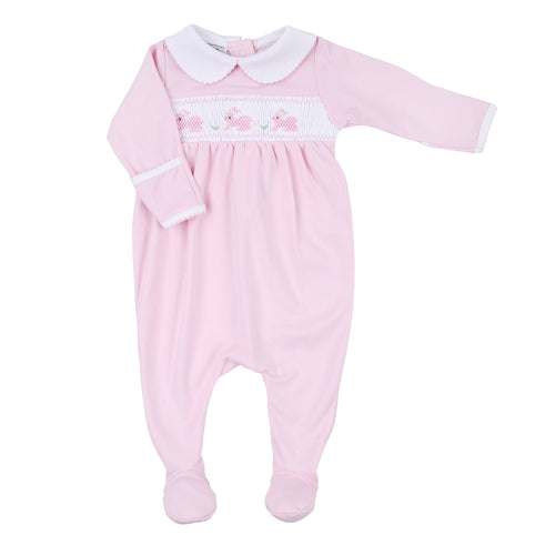 Pastel Bunny Classics Smocked Collared Girl Footie