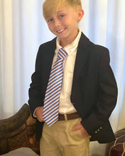Load image into Gallery viewer, Daybreak Pink and Blue Stripe Child Tween Adult Necktie