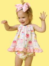 Load image into Gallery viewer, Baby Girls Birthday Cake Party Knit Swing Top &amp; Bloomer Set