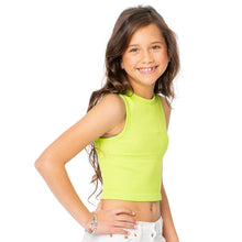 Load image into Gallery viewer, Girls Ribbed Crop Tank Top