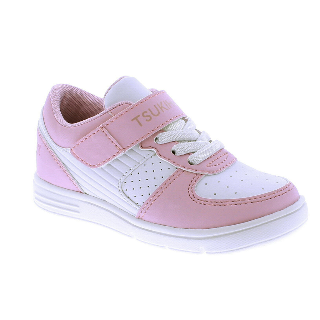 Tsukihoshi Pink & White Court Sneakers