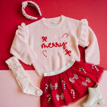 Load image into Gallery viewer, Coquette Merry Christmas Knit Sweater - Kids Clothing