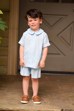Load image into Gallery viewer, Blue Linen Boys Short Set