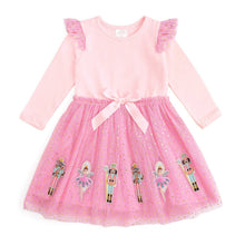 Load image into Gallery viewer, Nutcracker Applique Christmas Long Sleeve Dress - Kids