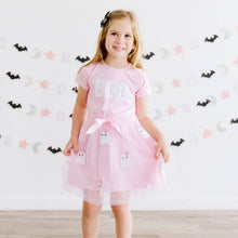 Load image into Gallery viewer, Boo Sequin Patch Halloween Short Sleeve Tutu Dress - Kids