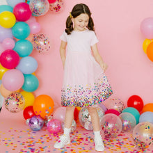 Load image into Gallery viewer, Pink Confetti Short Sleeve Tutu Dress - Kids Birthday