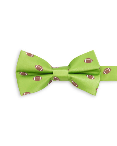 Football Print Green Sports Pre-tied Child Tween Bowtie