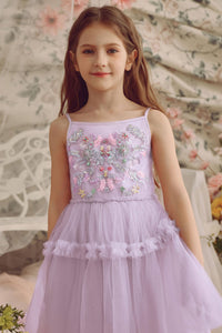 Vibrant Embroidered Tulle Princess Dress