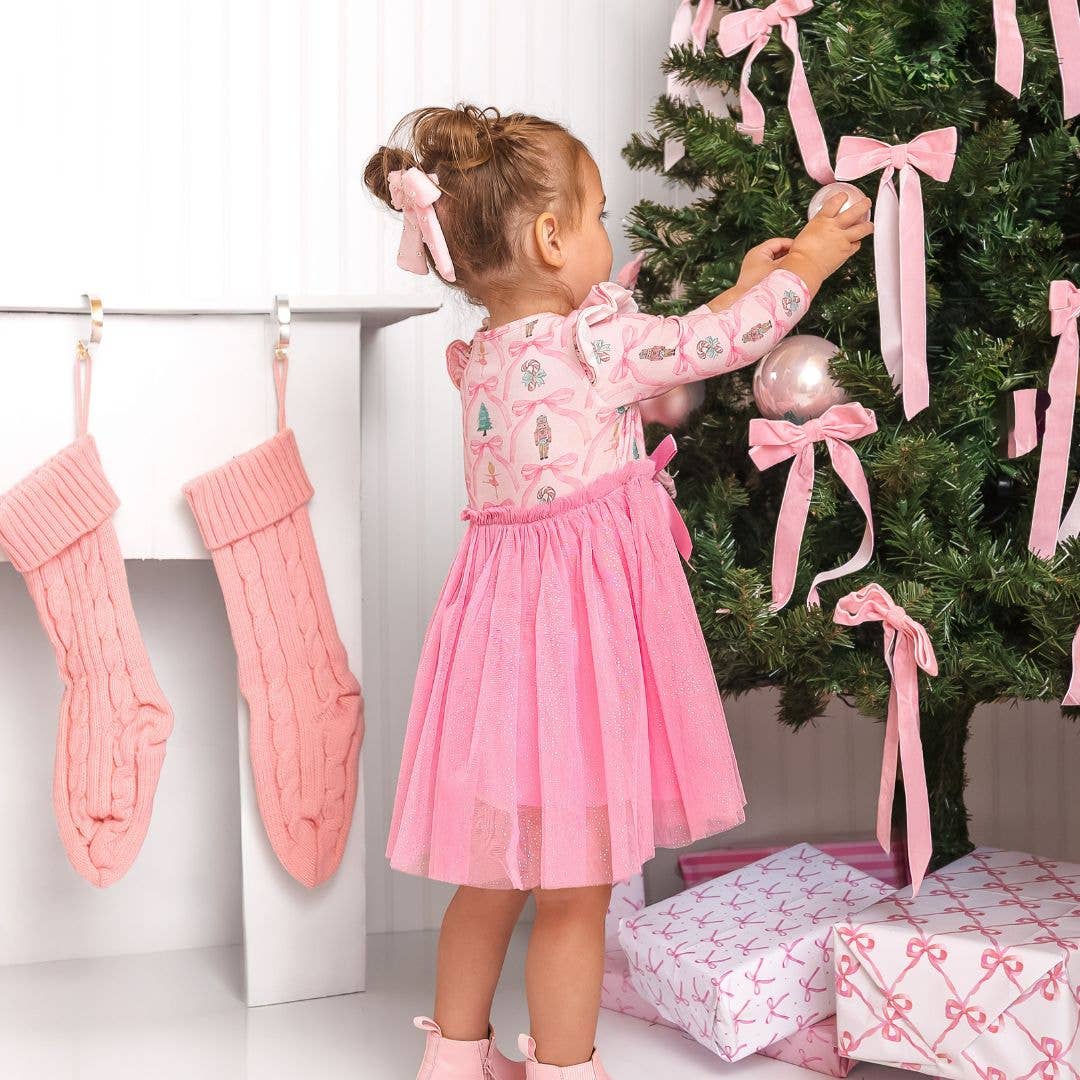 tutu long sleeve dress Tulle Mini with Detachable Ruffle Train HAREM's Brides The Princess Trellis Long Sleeve Tutu Dress is the perfect twirl Nutcracker Trellis Christmas Long Sleeve