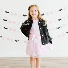 Load image into Gallery viewer, Boo Sequin Patch Halloween Short Sleeve Tutu Dress - Kids