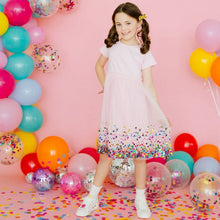 Load image into Gallery viewer, Pink Confetti Short Sleeve Tutu Dress - Kids Birthday