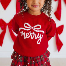 Load image into Gallery viewer, Merry Bow Christmas Sweater - Kids Clothing - Holiday