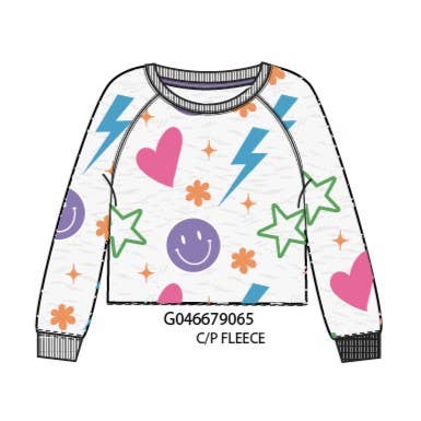 All Over Icons Sweatshirt - TWEEN GIRLS