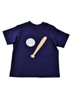 Load image into Gallery viewer, Baseball Tee &amp; Navy Seersucker Shorts