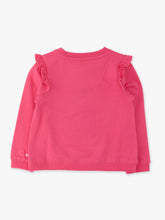 Load image into Gallery viewer, Girls Christmas Tree Hot Pink Bow Applique Flutter Sweatshirt