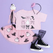 Load image into Gallery viewer, Spooky Coquette Halloween Short Sleeve T-Shirt Kids Clothing
