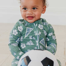 Load image into Gallery viewer, Zip-Up Footie Pajama - Kick Off