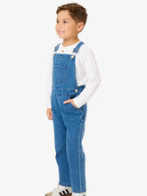 Load image into Gallery viewer, Boys Medium Wash Stretch Denim Overalls