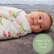 Load image into Gallery viewer, Tulip Garden Baby Swaddle Blanket