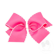 Load image into Gallery viewer, Medium Grosgrain Hair Bow with Contrasting Moonstitch Edges and Wrap