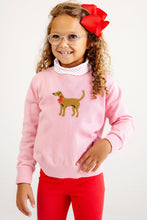 Load image into Gallery viewer, Isabelle&#39;s Intarsia Sweater Hamptons Hot Pink with Dog
